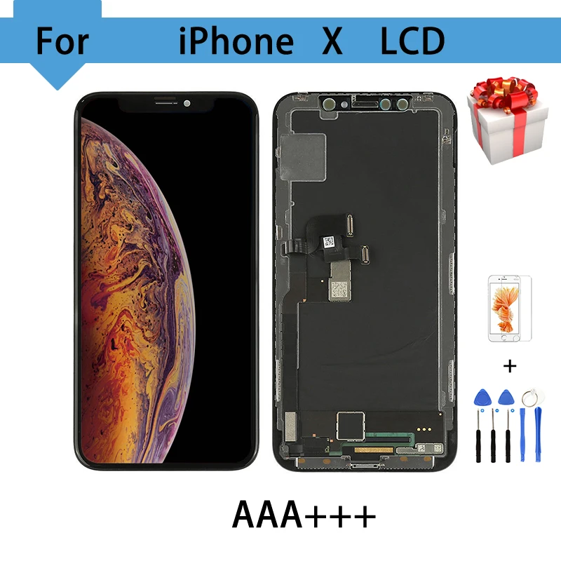 

1Pcs Original AAAA For iPhone X LCD Display Touch Screen ZY AMOLED Digitizer Assembly For iPhone X LCD Tianma TFT Replacement