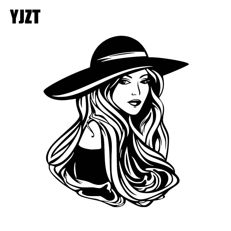 YJZT 13.4*15.8CM Artistical Silhouttte Long Hair Beautiful Lady Decal Black/Silver Popular Style Car Sticker Vinyl C20-1141 | Автомобили и