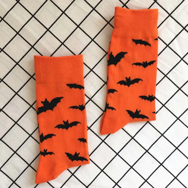 Cosplay&ware Bats Pumpkin Cartoon Socks Men Knee-high Halloween Cosplay Cotton Crew Spring Autumn Casual -Zentai shop online HTB1rtzGe81D3KVjSZFyq6zuFpXaQ.jpg