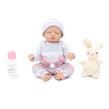 

45cm silicone Baby Dolls Reborn Doll Toy Sleeping Vinyl handmade Lifelike Kid Toys Gift toddlers hot sale birthday Xmas doll