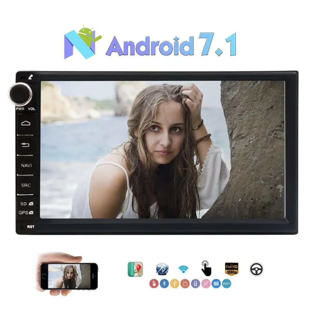 

Android 7.1 Octa-core Touch Screen 2 Din Car styling Stereo Multimedia Player Support GPS FM AM Radio OBD2/WIFI 3G/4G/Bluetooth