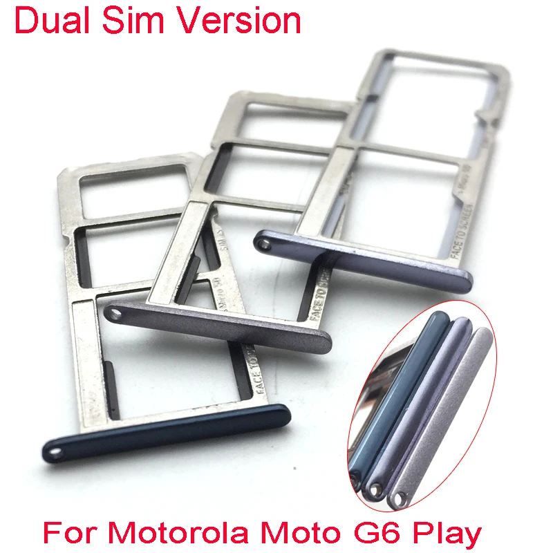 SIM Card Tray Slot Holder For Motorola Moto G6 Play Single Dual SIM 