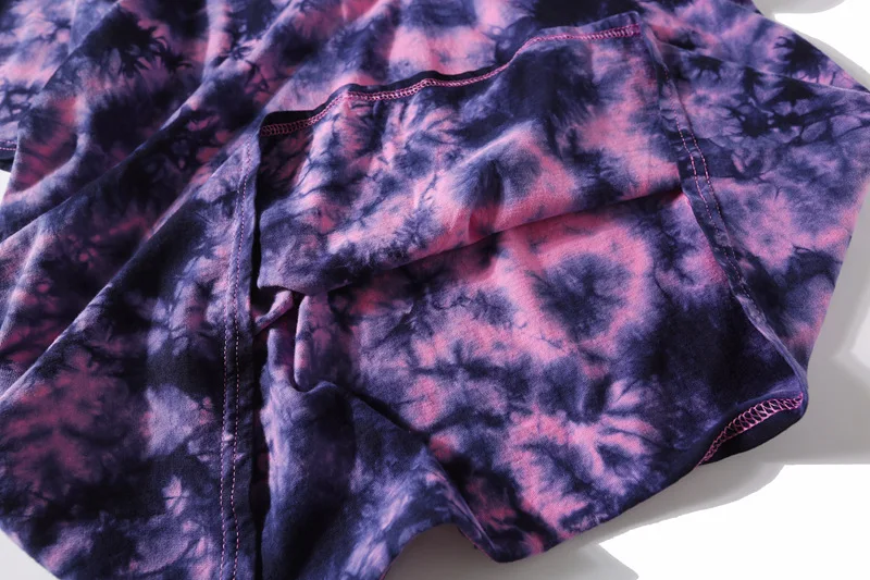 Plegie tie dye футболка унисекс Хип-Хоп футболка летние свободные футболки с круглым вырезом футболка из хлопка 5 цветов