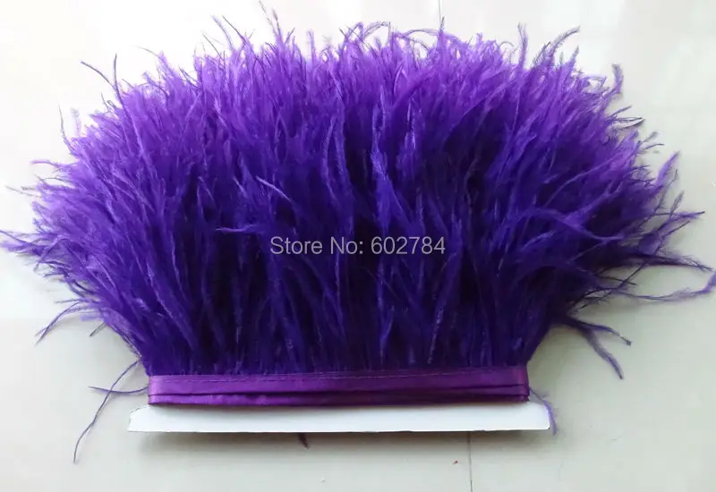 

Free Shipping 10meters 8-10cm width Purple Ostrich Feather Ribbon feather fringe Feather trimming