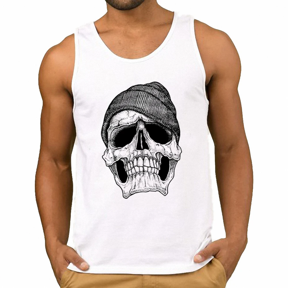 Top Brand Tumblr Men Cotton Tank Top Fashion Men Graphic Summer White