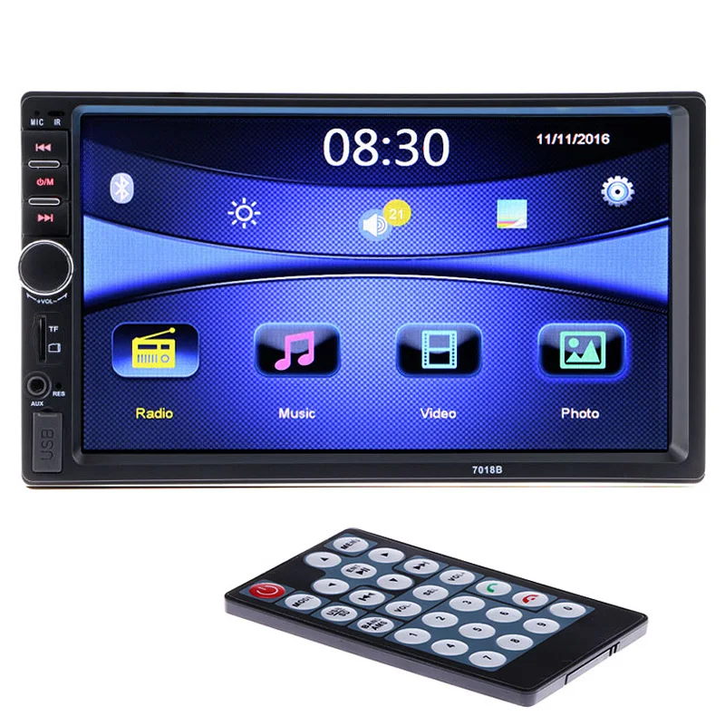 2 DIN Car Radio Player 7'HD Bluetooth Rear View Stereo FM MP3 MP5