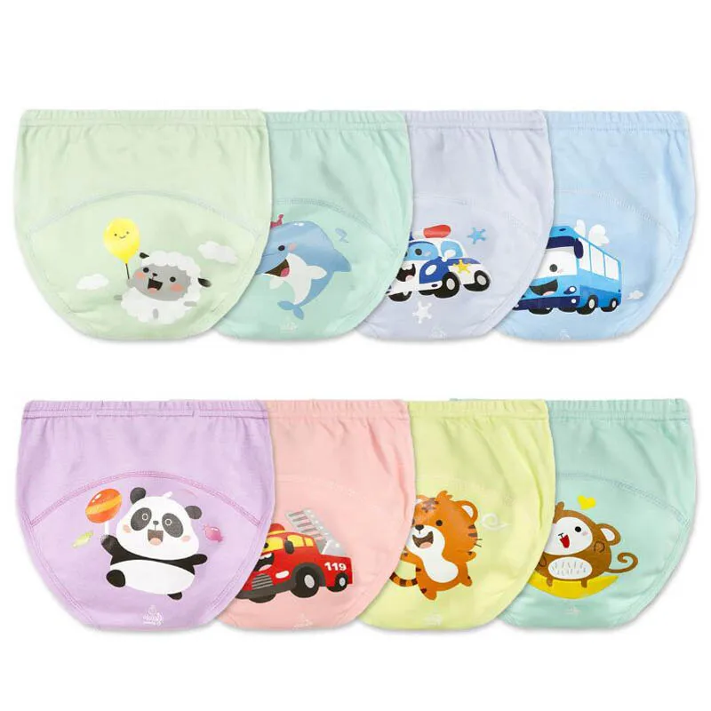 Cartoon Printing Waterproof Potty Training Pants for Babies Candy Color Toilet Trainer Panties