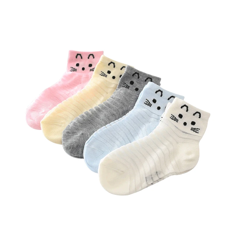 

5 Pair/lot Mesh Summer Kids Socks Cartoon Soft Cotton Short Socks Baby Girl Boys Breathable Socks for Children 2 to 15 years