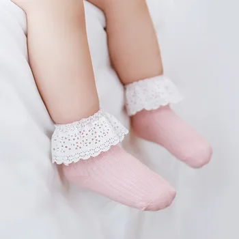 

Summer Baby Socks Cotton Lace Thin Flower Unisex Infant Socks Short Breathable Children's Socks for 0-3Years