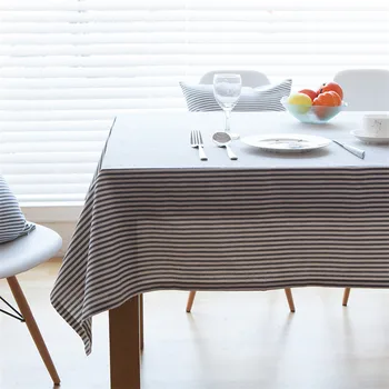

European Pastoral Striped Tablecloth Cotton Tea Table Cloth Household Decorative Table Cloth Dustproof Cloth Banquet Table