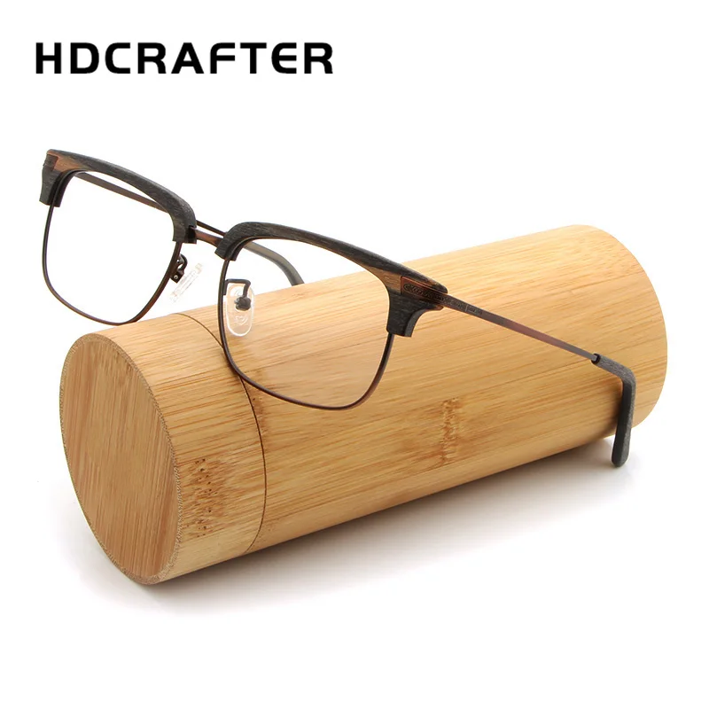 HDCRAFTER деревянная оправа для очков в стиле ретро с прозрачными линзами женщин и