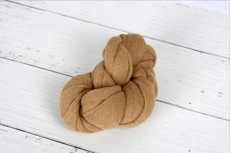 khaki 40*140 см вязаные эластичные обертывания для фотосъемки новорожденных, пеленки для фотосессии новорожденных, детские одеяла для фотосессии, марлевые обертки для фотосессии - Цвет: khaki