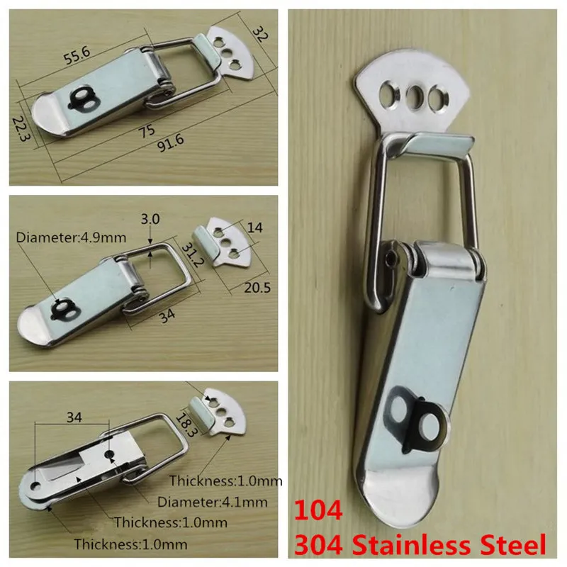 Iron Plated Nickel/304 Stainless SteelToggle Hasp Latch Sprung Catch Chest Flight Case Suitcase Hardware Cabinet Box 1Pcs
