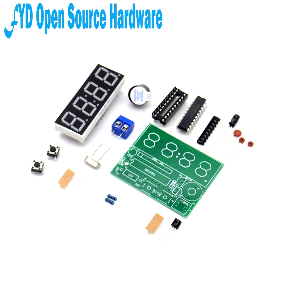 C51 Electronic Clock 4 Bits Clock kit Electronic Production Suite DIY Kits
