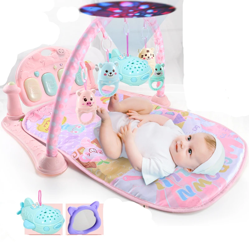 

Baby Music Developing Plat Mat Projection Remot Control Toys Gym Mat Soft Infant Baby Carpet Rug Activity Crawling Mat Kids Mat