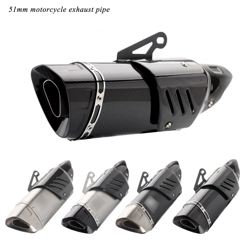 

Universal Motorcycle Exhaust Muffler Tip Pipe DB Killer Modified 38mm-51mm Moto Tail Real Carbon Fiber Silencer System
