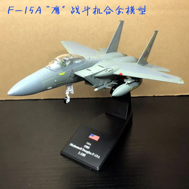 

AMER 1/100 Scale Military Model Toys USA Boeing F-15 Eagle Fighter Diecast Metal Plane Model Toy For Collection/Gift/Decoration