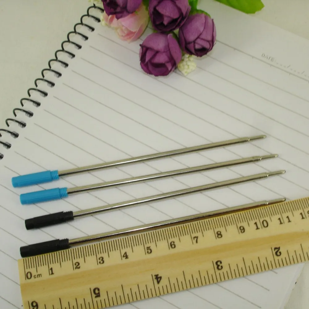 

6pcs/lot Metal Cross style Ball Pen refill Standard size Writing Lead size 1.0mm Office Stationery Accessories School Supplies