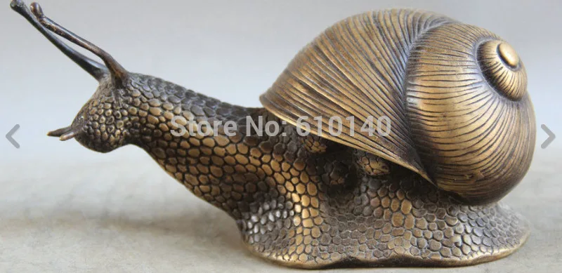 

SS88G 7" Chinese Folk Copper snail Animal Wo Niu snails Katatsumori Statue Sculpture