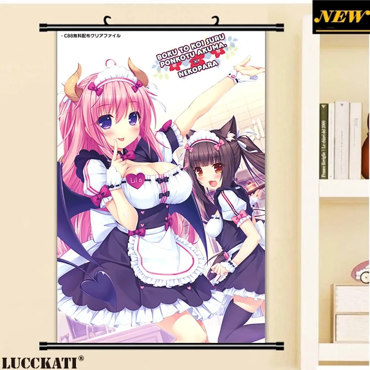 40X60 см Neko Para nekopara животные уши nekomimi хвост соски лоли мультфильм аниме Настенная картина Фреска плакат прокрутки холст живопись