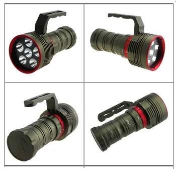 

10000 Lumens 3 Modes 6 x Cree XML L2 LED Scuba Diving Flashlight Torch 18650 battery Underwater 150M Waterproof LED Lantern
