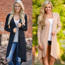 

New Arrivaling Women Long Sleeve Cardigan Autumn Loose Sweater Knitted Outwear Jacket Coat Female Sweater Cardigan Black/khaki