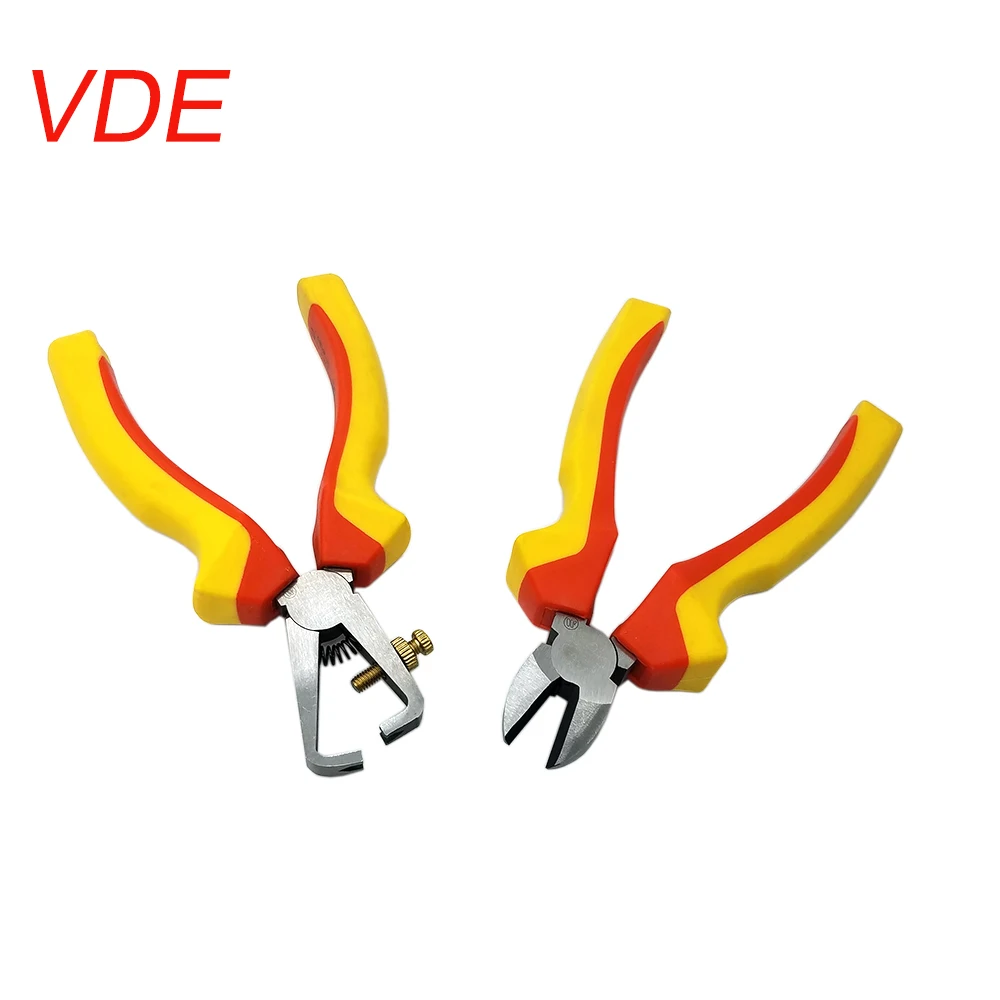 

VDE Wire Stripper Diagonal Cutterr Pliers Top Quality VDE Cable Cutting Pliers with 1000V Insulated Handles 6 inch(160mm)