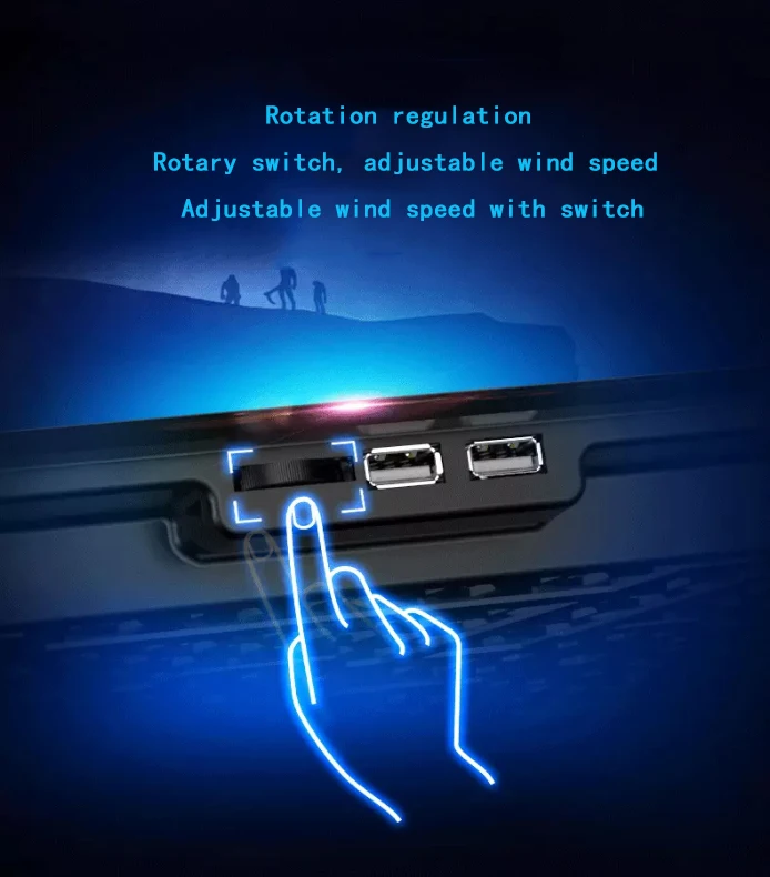 Кулер для ноутбука 2 usb порта и шесть вентиляторов охлаждения светодиодный охлаждающая подставка для ноутбука Подставка для ноутбука 12-17 дюймов для ноутбука