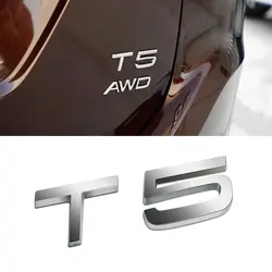 1 шт 3D металла AWD T5 T6 автомобиля боковой Fender задний багажник эмблема значок Стикеры наклейки для Volvo S60L XC60 V40 XC90 стайлинга автомобилей