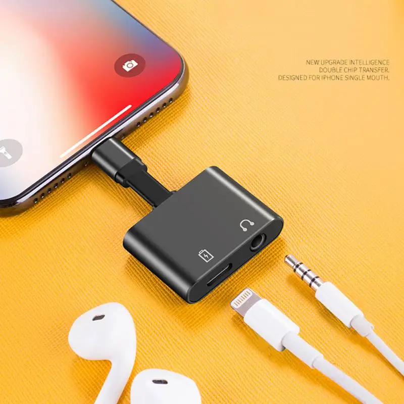 

2 in 1 for Lightning Adapter For iPhone 7 Charging Adapter For iPhone 8 7 Plus 10 X Charger Splitter Headphone Adapter