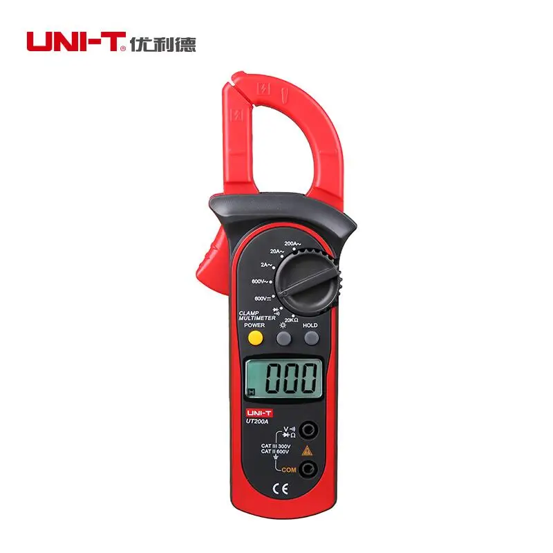 

UNI T Digital UT200A Clamp Meter AC DC Multimeter 2000 Count Manual Range Voltmeter Ohmmeter Min AC 2A Diode tester LCD Backlig