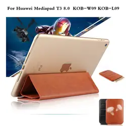 Рукава Дело Защитный Smart Cover для Huawei MediaPad T3 8 8.0 дюймов kob-w09 kob-l09 Планшеты ПК протектора PU кожаная сумочка сумка