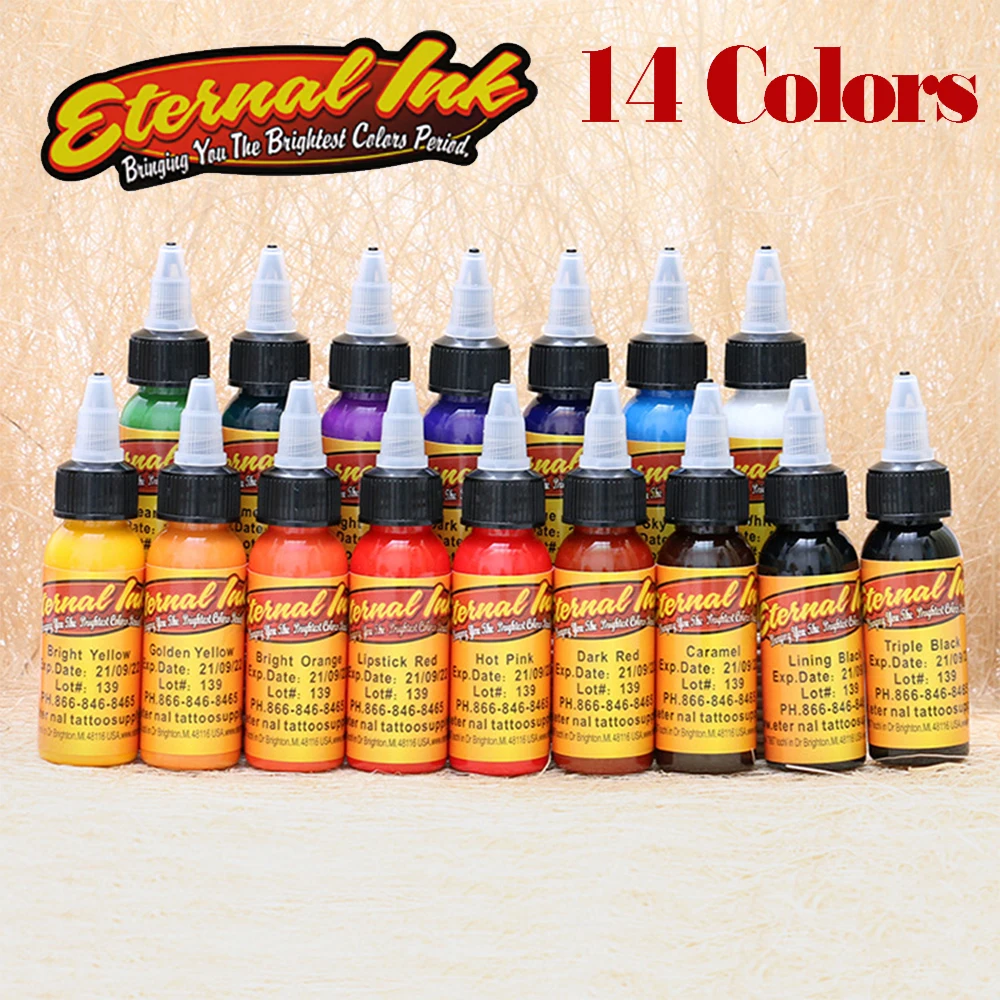 

14Pcs/Lot Tattoo Ink Set Microblading Permanent Makeup Art Pigment Cosmetic Tattoo Paint for Body High Quality Tattoo Pigment
