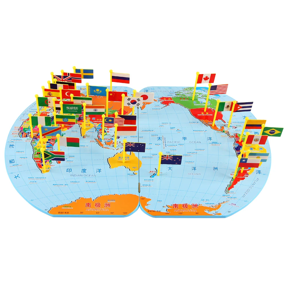 

Jigsaw Puzzle Map of the World National Flag Matching Early Education And Intelligence Children's Memory Training Toy