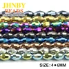 JHNBY Rice grains Austrian crystal beads 100pcs 4*6mm oval shape Top quality plated color Loose bead Jewelry bracelet making DIY ► Photo 1/4