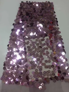 

Purple African Lace Fabric High Quality French Organza Lace Fabric 2019 New Arrival Sequins Lace Fabrics For Wedding Party Dress