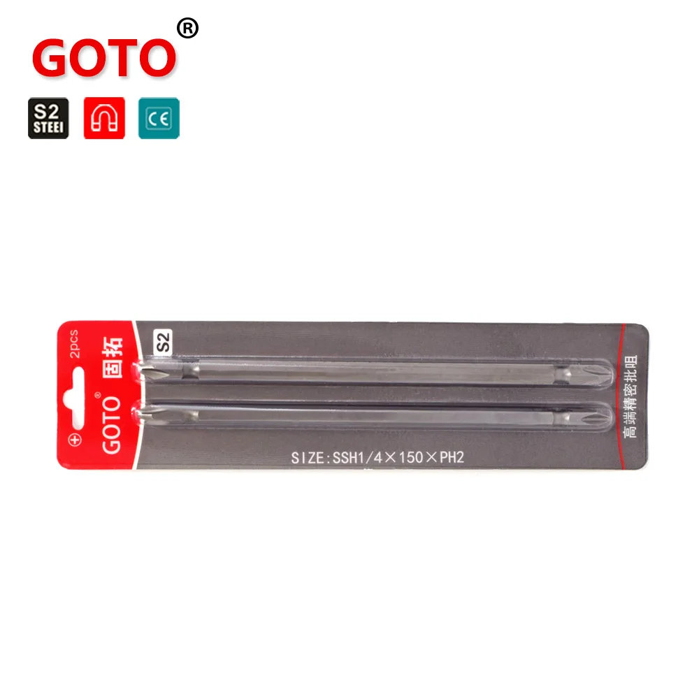

GOTO 2pcs double end PH2 hardness 150mm magnetic screwdriver bits phillips head repair tools Alloy Steel screwdriver set