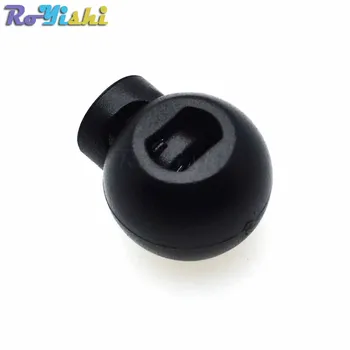 

10pcs/pack Cord Lock Round Ball Toggle Stopper Plastic Size:17mm*14.5mm*12mm Toggle Clip Black