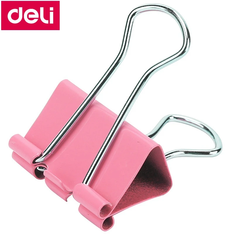 24PCS/BOX Deli 8553 binder clips 1-1/4" (32mm) color clips paper documents