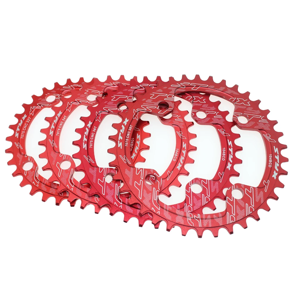 Велосипедный спорт рукоятки 104BCD круглый Форма 32 т 34 36 38 MTB Chainring велосипедная Звездочка для цикл шатуны