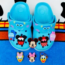 Новинка, 8 шт./лот, ПВХ, Мультяшные украшения для обуви, Микки и Минни, амулеты, аксессуары, пряжки, подходят для браслетов, Croc JIBZ, детские подарки