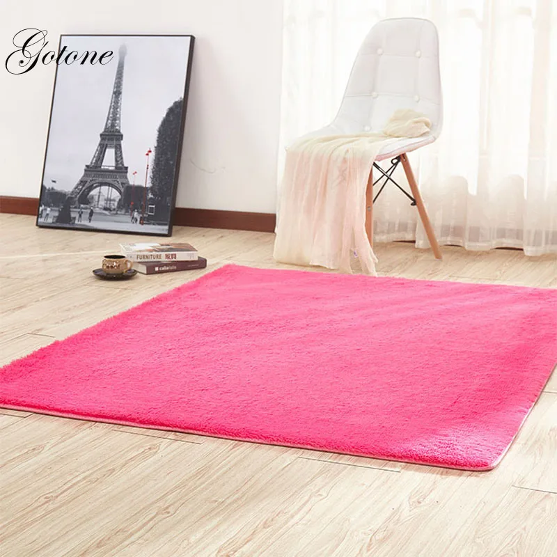 Plush Silky Carpet Mats Sofa Bedroom Living Room Bedside Anti-Slip Floor Hairy Carpets Bedroom Soft Seat Badroom Set Carpet  GT0016 (9)
