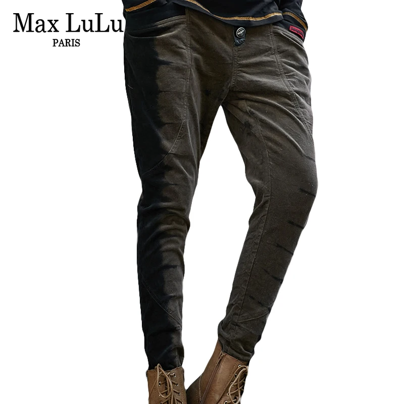 Max LuLu Fashion Zipper Designer Girls Harem Pants Women Punk Black Jeans Korean Woman 3d Printed Trousers Denim Pantalon Femme