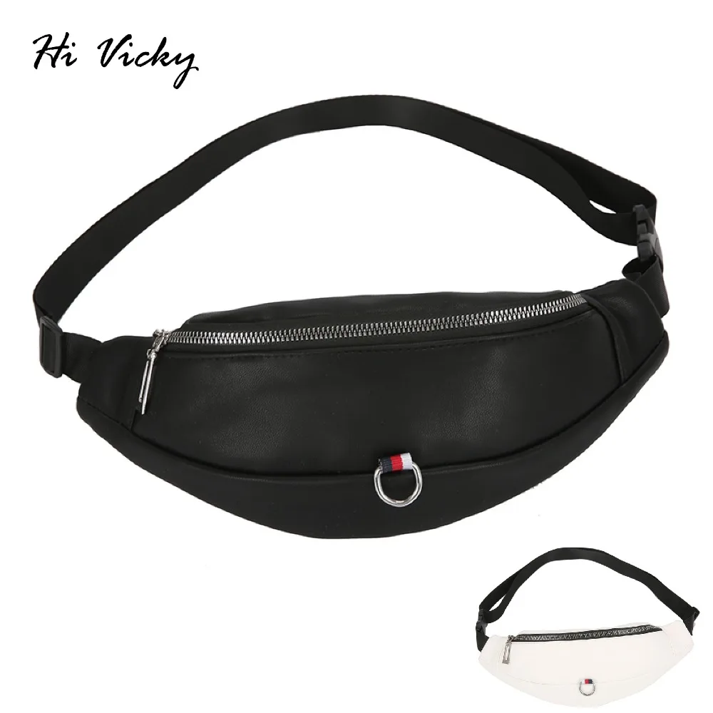 

2019 Fanny Pack Waist Bag Heuptas Belt Bag Soft Leather Waistbag Heuptasje Bolsa Cintura Waist Bags Leather Fanny Pack Black