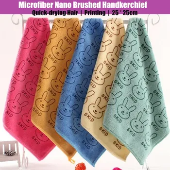 

100p! 25x25cm Unisex Children&Adult MINI Microfiber Nano Brushed Handkerchief,Quick-drying Hair Brushed Cute Small Handkerchiefs