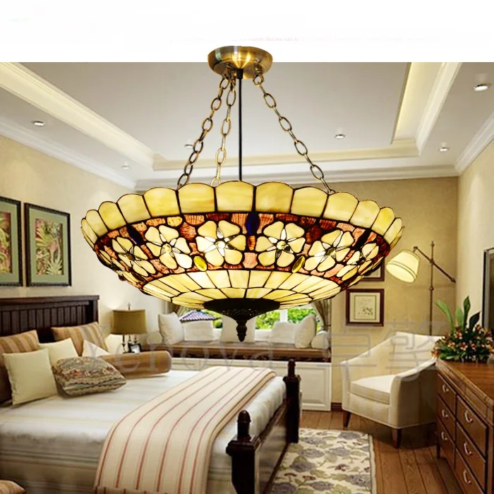 

light 50CM European Garden bedroom living room hanging light light shell study retro lamp lighting DF128