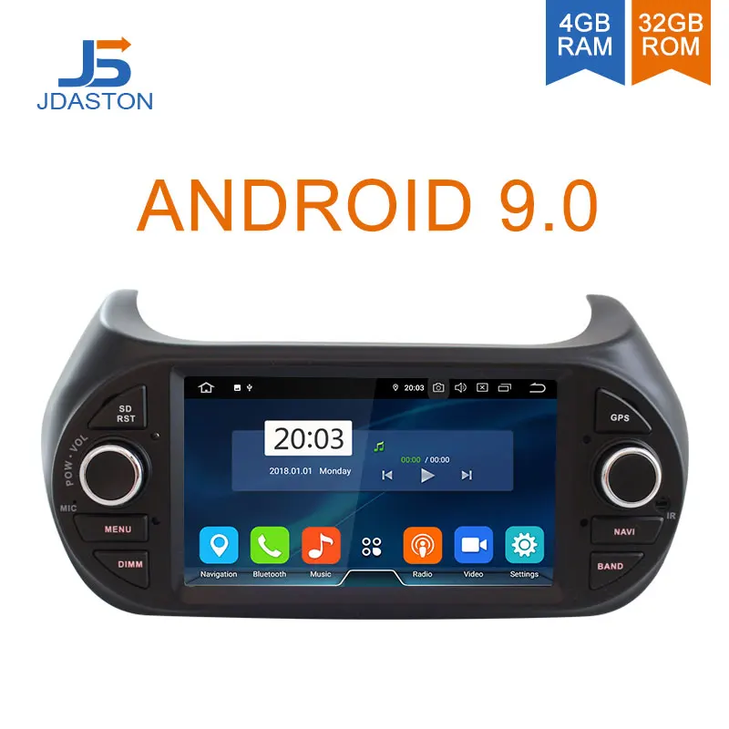 

JDASTON Octa Cores Android 9.0 Car DVD Player For Fiat Fiorino Citroen Nemo Peugeo Bipper Multimedia GPS Stereo Radio 4G+32G RDS