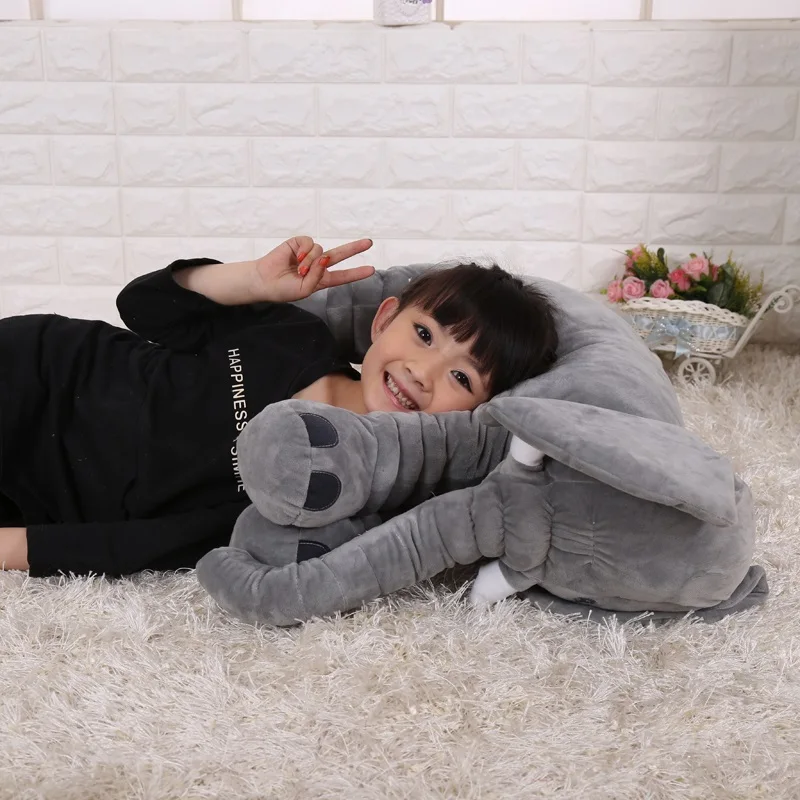 

60cm Newborn Baby Pillow Elephant Pillow Room Decoration Plush Toy Infant Kids Baby Bedding sleep toy doll Elephant Plush Pillow