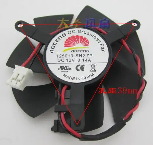 Оригинальный 2 линейный вентилятор видеокарты 125010 SH2 ZP 12V0.14A диаметр отверстия 4 7
