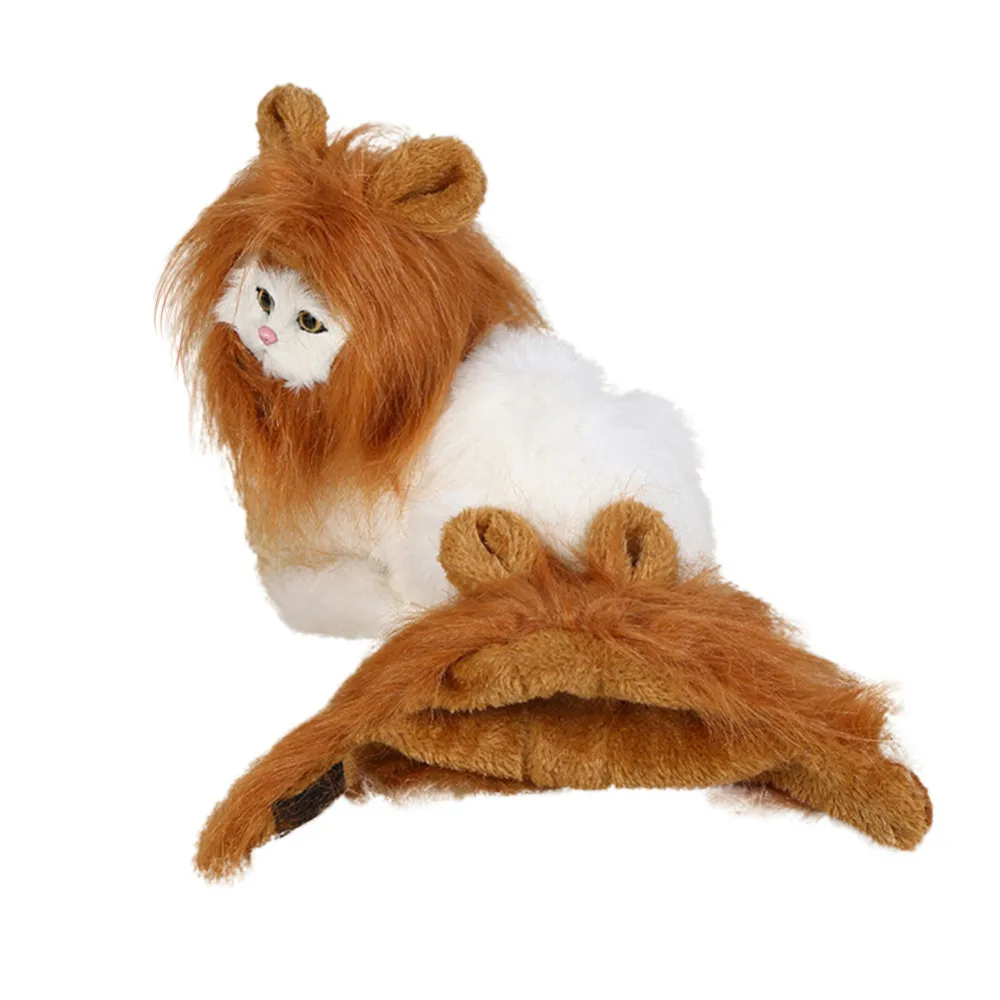Забавный милый парик для домашних животных кошка собака Забавный капюшон косплей костюм парик шапка для Хэллоуина кошка Рождественская одежда костюм с ушами